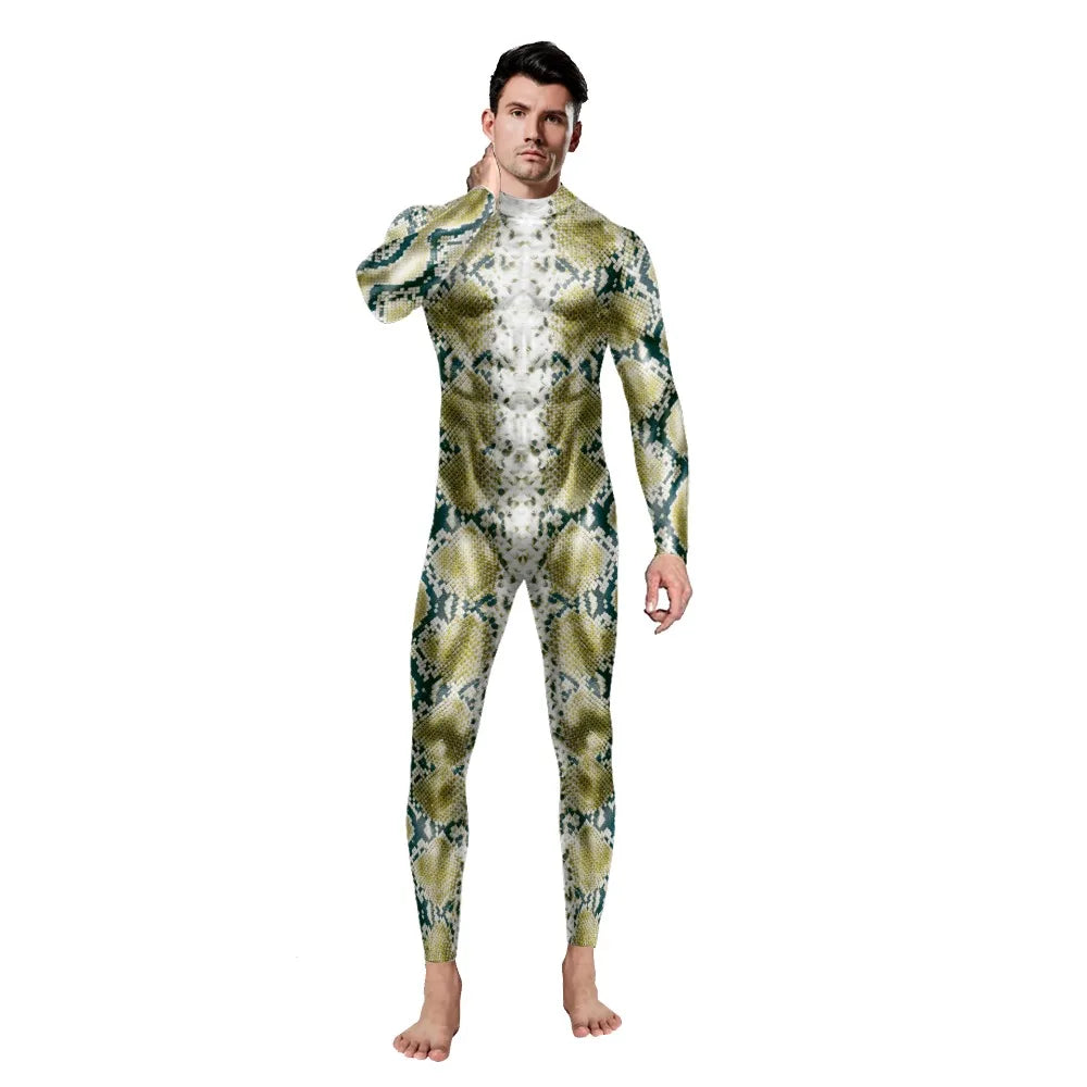 VIP FASHION 2025 Halloween Costumes for Men Animal Fox Cosplay Bodysuit Giraffe Leopard Zentai Jumpsuits Party Funny Male Outfit