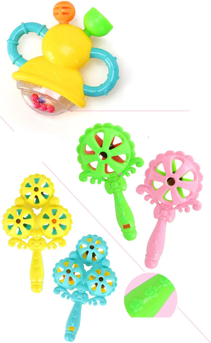 7/8pcs Baby Rattles Teethers For Newborn Toys Grab Shaker Hand Development Rattle Toy Early Education Kids Chew Toys 0-12 Months