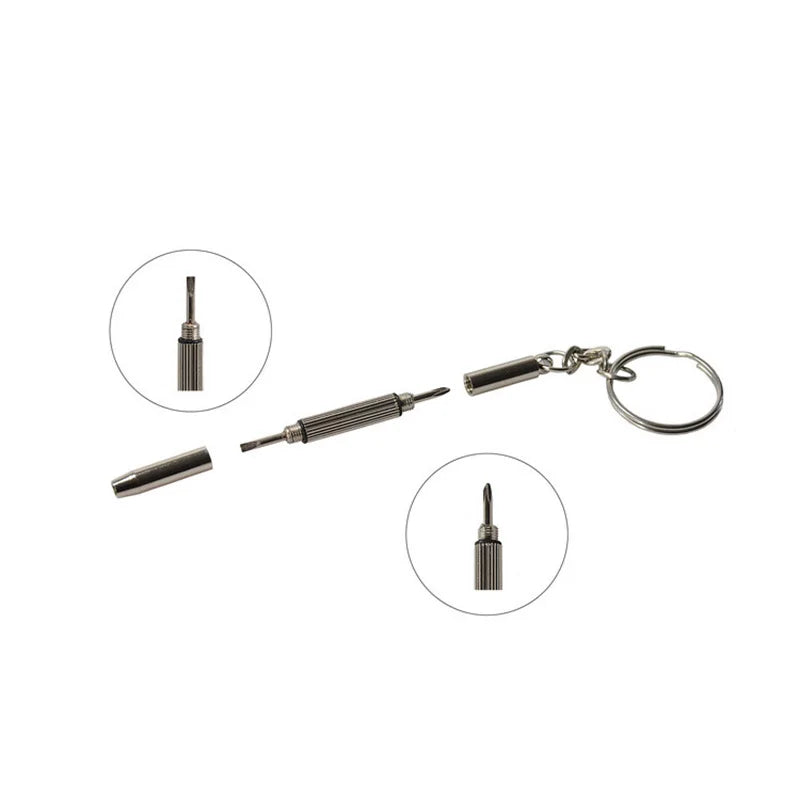 Destornillador de gafas 3 en 1, Kit de reparación de relojes con llavero, herramientas manuales portátiles, destornillador de precisión