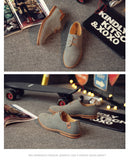 2024 Spring Suede Leather Men's Oxford Casual Shoes Classic Sneakers Comfortable Footwear Dress Shoes Large Size Flats