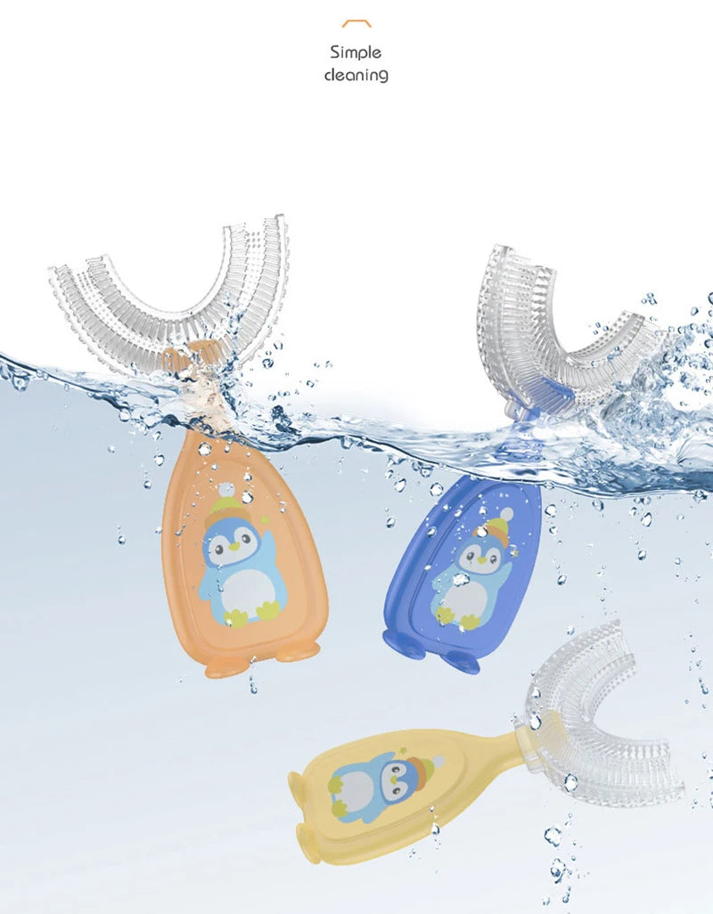 Children's 360 Degree Infant U-shaped Toothbrush Baby Health Teethers Soft Silicone Baby Brush Kids Teeth Oral Care Cleaning