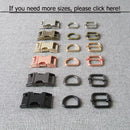 1Set Strong Hardware Metal Straps Slider D Ring Release Belt Buckle For Cat Pet Dog Collar Harness Paracord Sewing Accessory