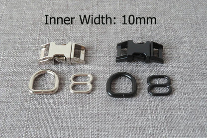 1Set Strong Hardware Metal Straps Slider D Ring Release Belt Buckle For Cat Pet Dog Collar Harness Paracord Sewing Accessory
