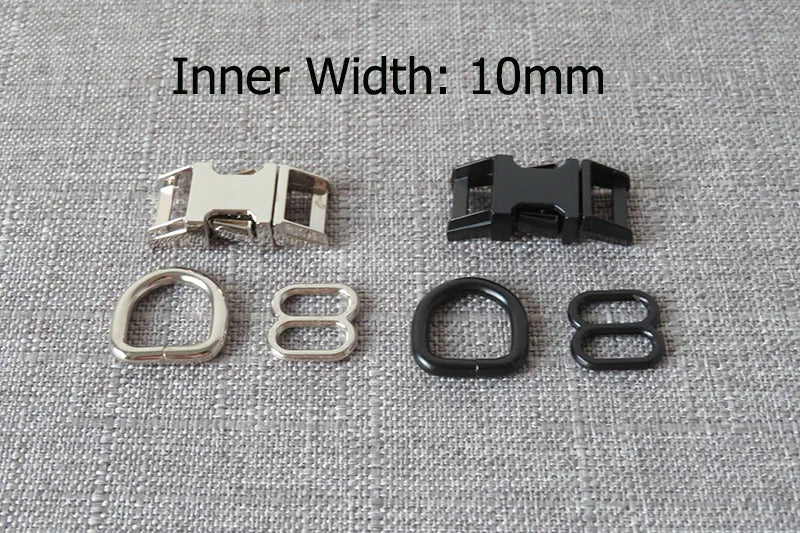 1Set Strong Hardware Metal Straps Slider D Ring Release Belt Buckle For Cat Pet Dog Collar Harness Paracord Sewing Accessory