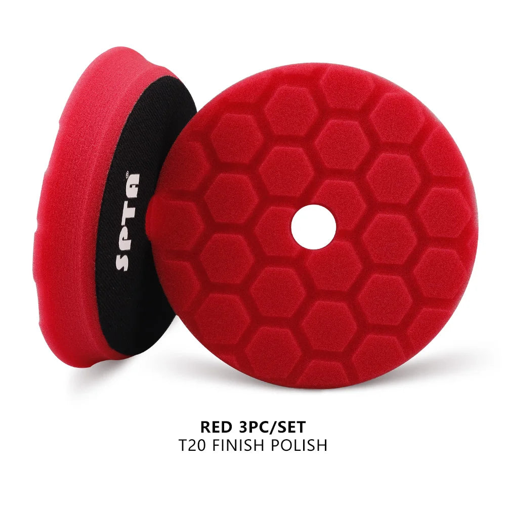 (Bulk Sales) SPTA 3"(80mm)/5"(125mm)/6"(150mm) Hex-Logic Car Sponge Polishing Buffing Pads For DA/RO/GA Auto Buffer Polisher