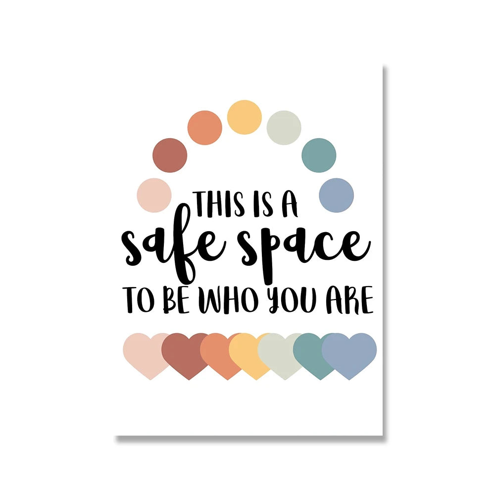 Self Care Mental Health Therapy Posters and Prints Self-love Well Being Canvas Painting Therapist Gift Counselor Office Decor