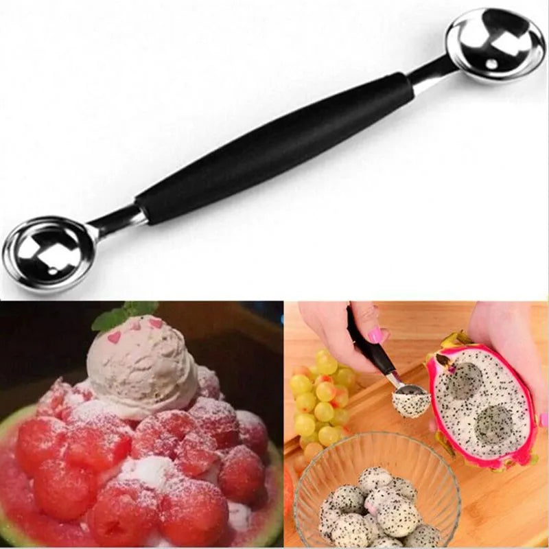 Melon watermelon Ball Scoop Fruit Spoon Ice Cream Sorbet Stainless Steel Double-end Cooking Tool Kitchen Accessories Gadgets