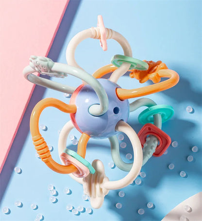 Baby Toys 0 6 Months Rattle Teether Development Games Sensory Toys Soft Silicone Teether Chewable For Newborns Babies 12 Months