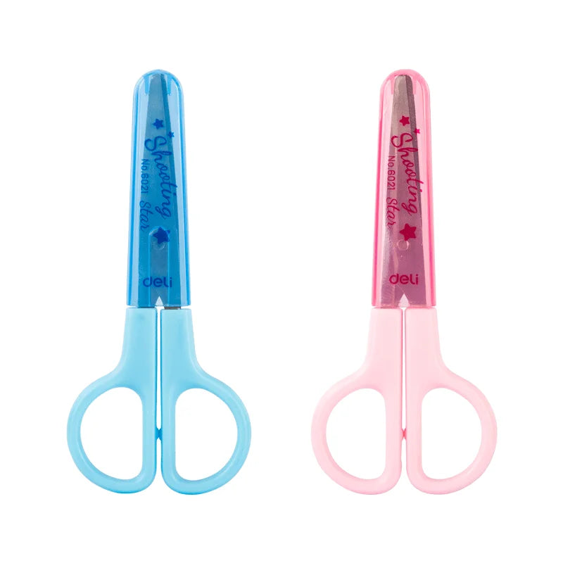 Students Scissors Art Scissors Safety Manual DIY Tools Cartoon Puzzle Cutting Paper-Cut Scissors School Kids Supplies