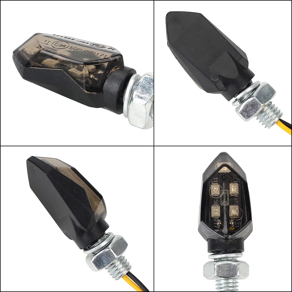 LED Turn Signal Light Super Bright 2pcs Motorcycle Mini Universal Led Motorbike  Lampe Amber Blinker LED Indicators Light