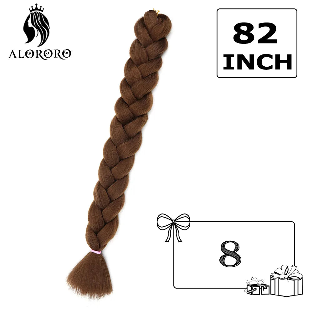 Alororo sintético jumbo trança cabelo 82 Polegada africano falso cabelo de alta temperatura fibra trança extensões de cabelo para mulher