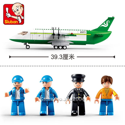 City Cargo Aircraft Plane Storage Airport Airbus Airplane Avion Technical Creative Building Blocks Educational Toys for Children