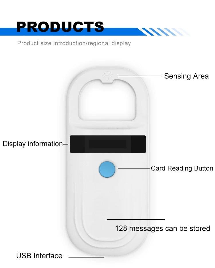 Rfid FDX-B/A Animal Microchip Reader ISO Chip Portable OLED Pet Scanner 134.2khz Pet Tracking Scanner For Rabbit Cattle Cat Dog