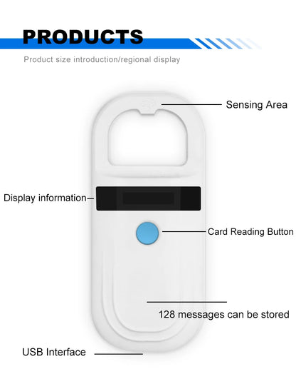 Rfid FDX-B/A Animal Microchip Reader ISO Chip Portable OLED Pet Scanner 134.2khz Pet Tracking Scanner For Rabbit Cattle Cat Dog
