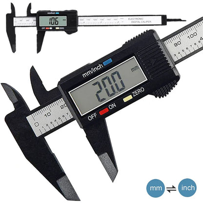 Calibrador digital electrónico de fibra de carbono, calibre Vernier, micrómetro, herramienta de medición, regla digital, 150 mm y 100 mm