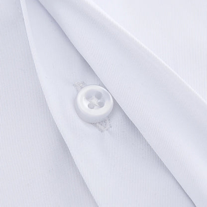 Camisa de vestir clásica para hombre, color liso, con puños franceses, cierre frontal, estilo formal, de negocios, corte estándar, manga larga, para oficina y trabajo, color blanco