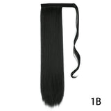 32inches Synthetic Ponytail Hair Extension Clip in Fake Wig Hairpiece Blonde Wrap Around Pigtail Long Smooth Overhead Pony Tail