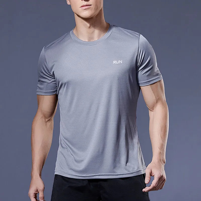 Long and Short-Sleeved T-Shirt Fitness Sports Tops Morning Running Ice Silk Quick Dry Outdoor Mountaineering Gym Clothing Men