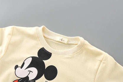 Sudadera de Minnie para niña, de primavera y otoño, holgada, de manga larga, con dibujos animados de Disney, para niños, con cuello redondo