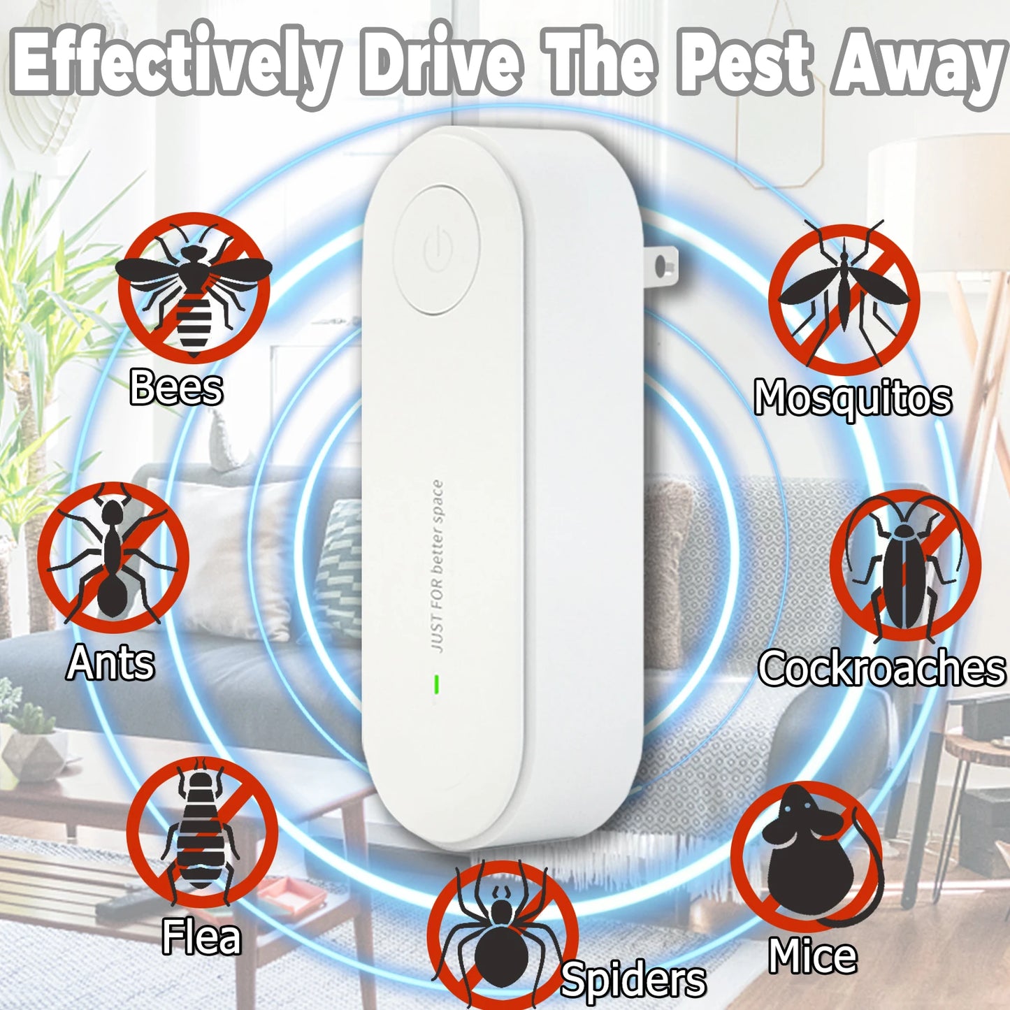 Nuevo repelente ultrasónico de insectos Xiaomi, repelente electrónico de mosquitos, ratones, arañas y cucarachas, insecticida portátil, control de plagas.
