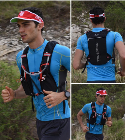 Mochila ultraligera de 5 l para correr en senderos al aire libre, chaleco de hidratación para correr, bolsa transpirable para ciclismo de maratón, botella de agua de 500 ml.