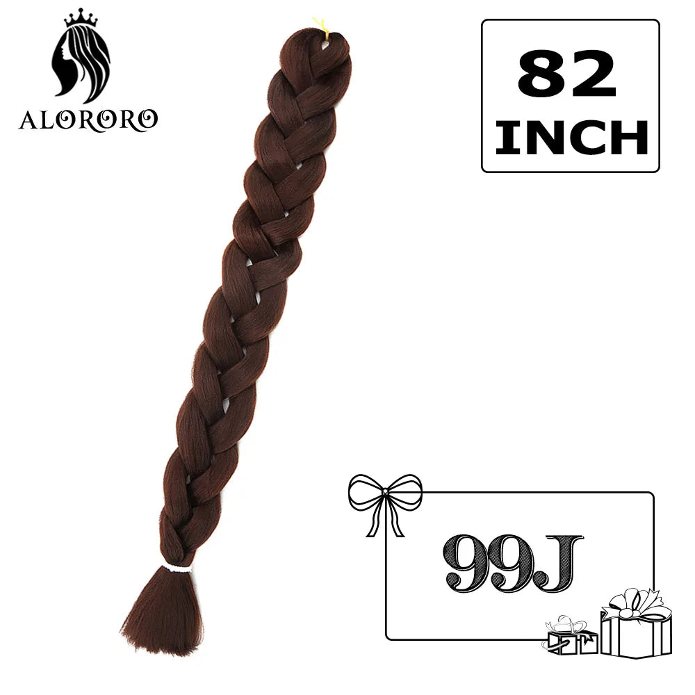 Alororo sintético jumbo trança cabelo 82 Polegada africano falso cabelo de alta temperatura fibra trança extensões de cabelo para mulher