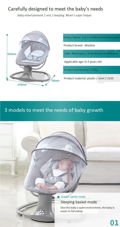 Baby bed Baby swing Baby Electric Rocking chair Rocking  cradle for newborn baby swing  Electric rocking chair Things for babies
