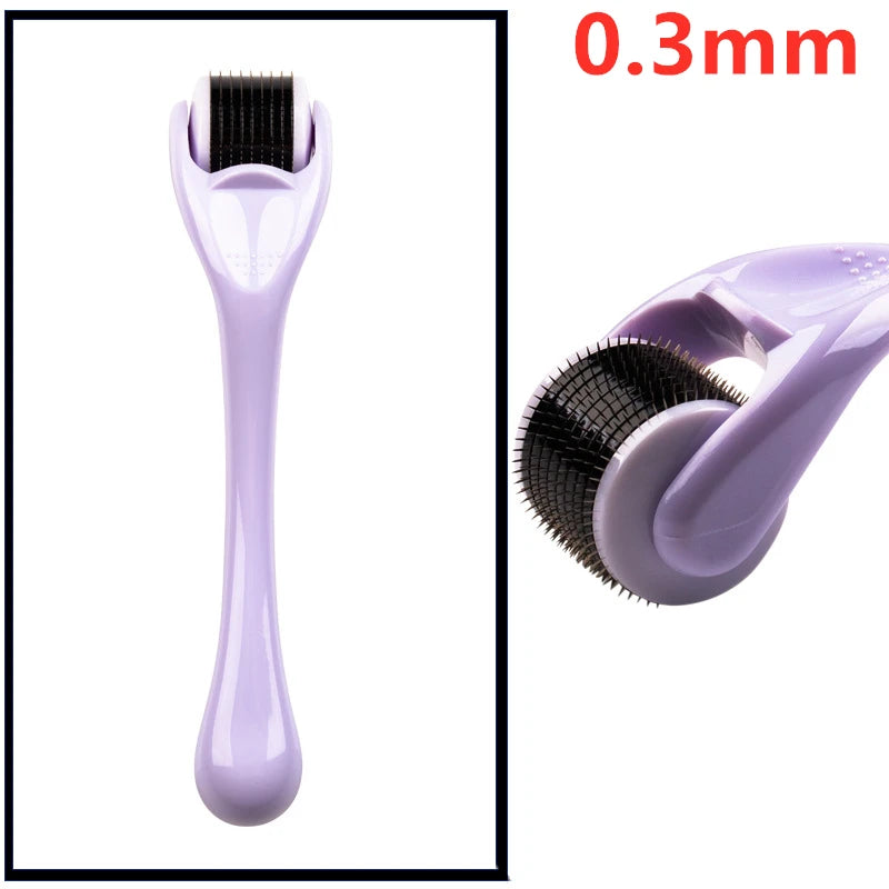 Derma Roller para pele, barba e cabelo, Needle-Micro Face Roll Tool, 540 agulhas para crescimento facial, corporal e capilar, 0.2mm, 0.25mm, 0.3mm