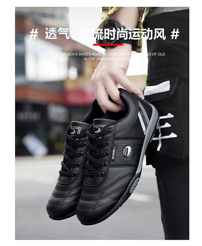 Men's Sports Shoes Leather Waterproof Running Sneakers Luxury Walking Gym Shoes Man Non-slip Training Sneakers Flat Shoes Tennis