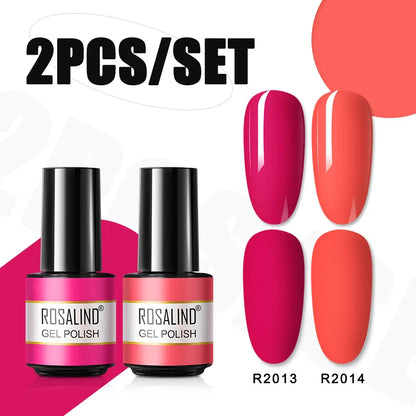 ROSALIND Nail Gel Manicure Set Hybrid Varnish Kit For Nails Art UV Lamp Semi Permanent Nail Gel Polish Set With Good Pack