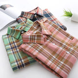 Casual Women's Plaid Shirt 2025 Spring Autumn New Ladies Loose Blouse and Tops Female Long Sleeve Shirts Fresh Checked Clothes