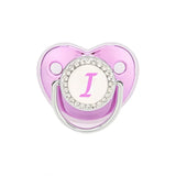 Metallic Purple Baby Pacifier with Cap, BPA Free Silicone Pacifier, Initial Letter Name, Dummy Teether, Baby Shower Gifts 