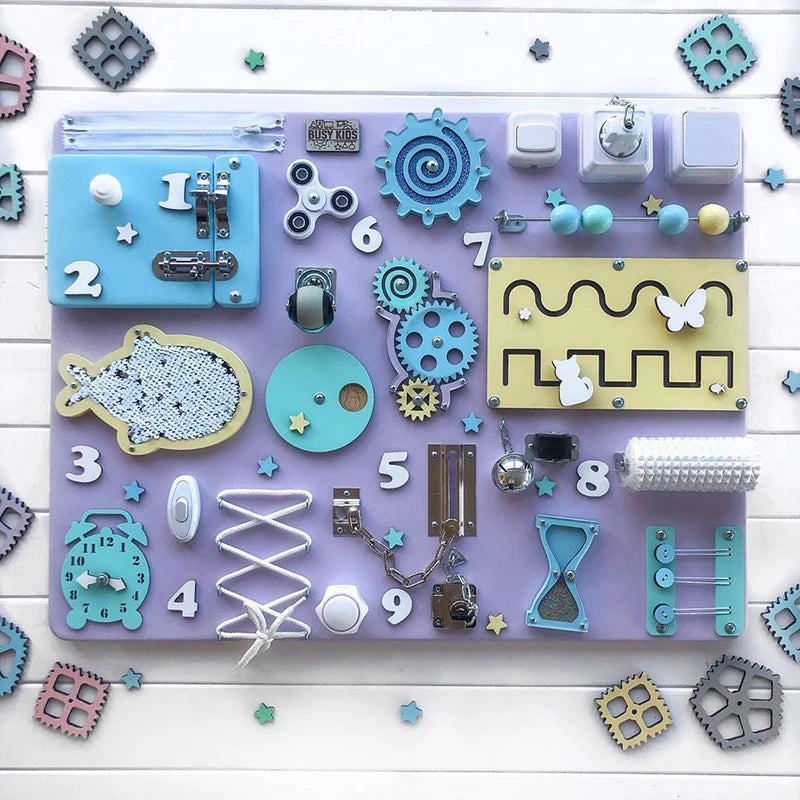 Montessori Busy Board Accessories Wood DIY Toy Material Education Activity Board Parts Toys For Children Basic Skills Learning