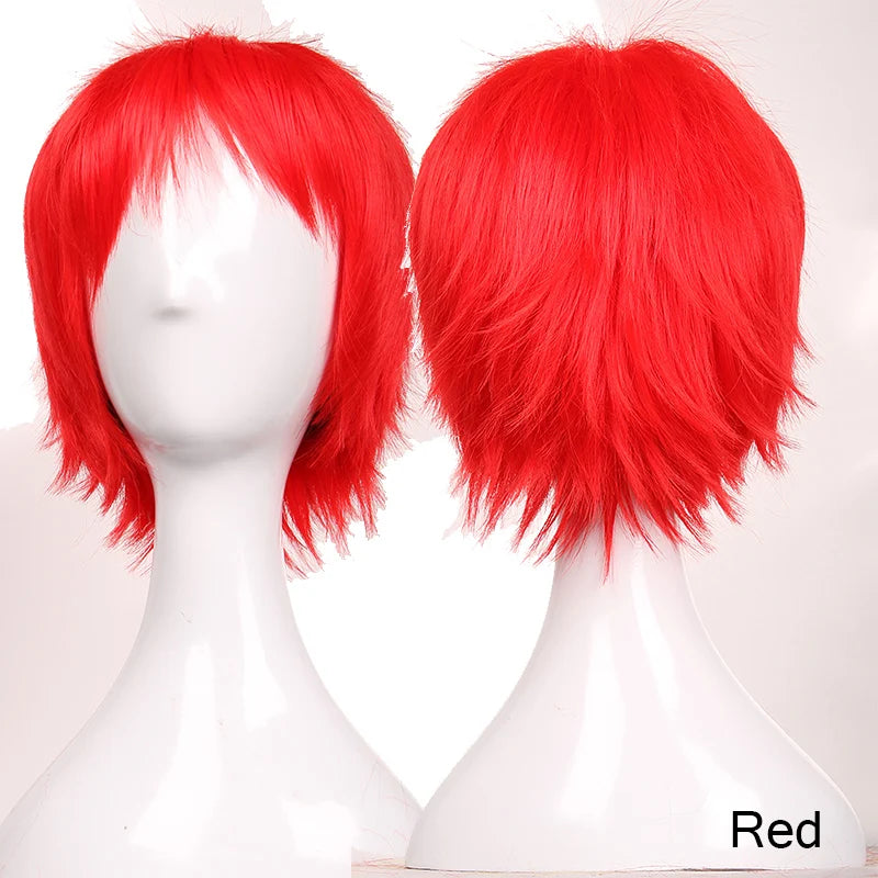 BENIHAIR Synthetic Wig Cosplay Wig White Red Green Blue Pink Yellow Hair Short Layered Wig Fake Hair Extension Men Women Party Wig
