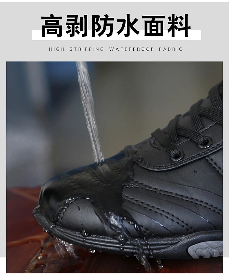 Men's Sports Shoes Leather Waterproof Running Sneakers Luxury Walking Gym Shoes Man Non-slip Training Sneakers Flat Shoes Tennis