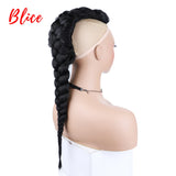 Rabo de cabelo com trança 75cm textura afro kinky straight