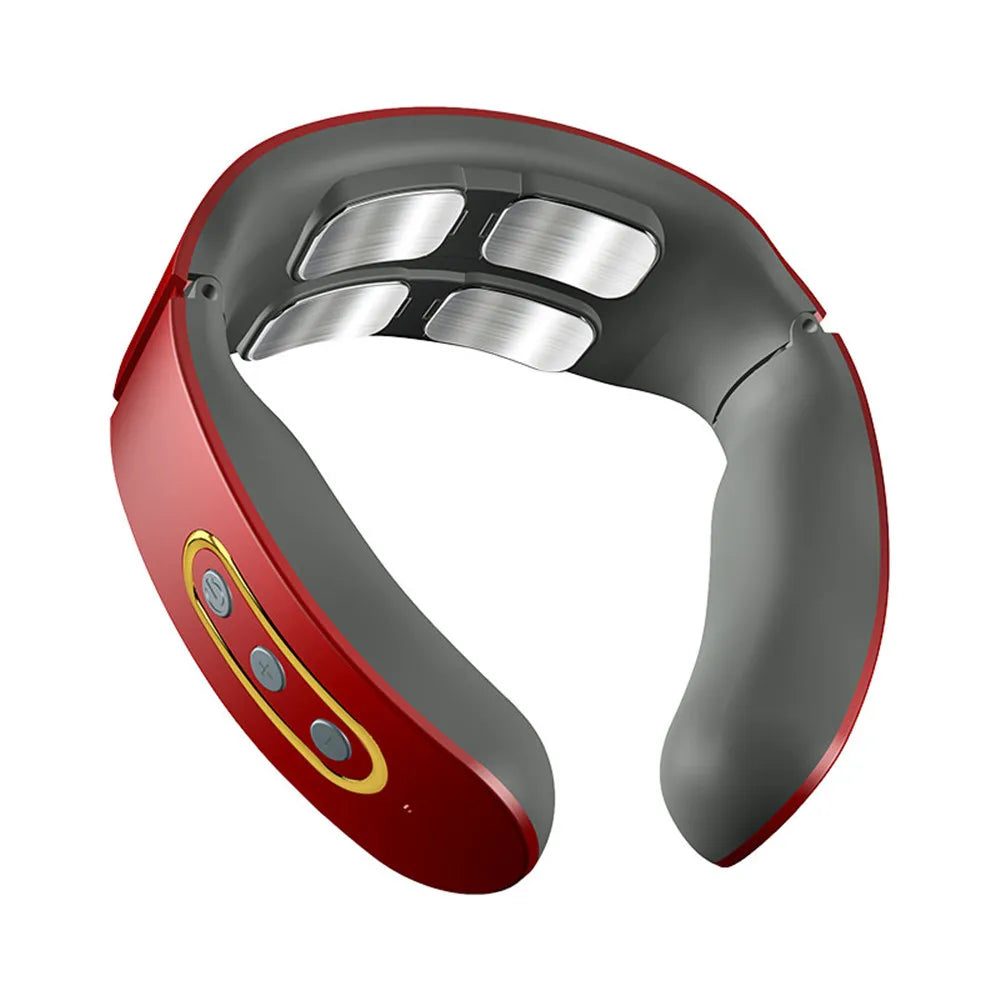 Masajeador eléctrico inteligente para cuello y hombros, masajeador de pulso, amasador, TENS inalámbrico, calor, vértebras cervicales, relajación, alivio del dolor.