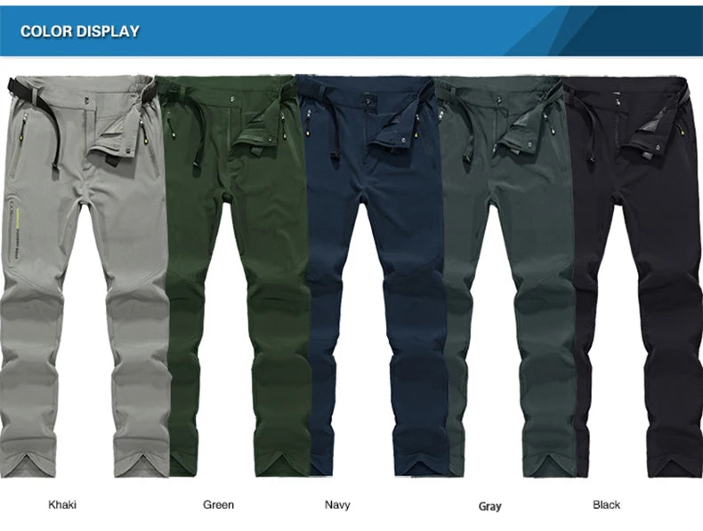 LNGXO Hiking Pants Men Quick Dry Trekking Camping Climbing Running Outdoor Rain Pants Stretch Breathable Elasticity Trousers Men