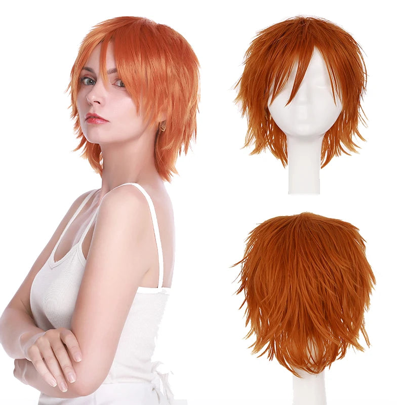BENIHAIR Synthetic Wig Cosplay Wig White Red Green Blue Pink Yellow Hair Short Layered Wig Fake Hair Extension Men Women Party Wig
