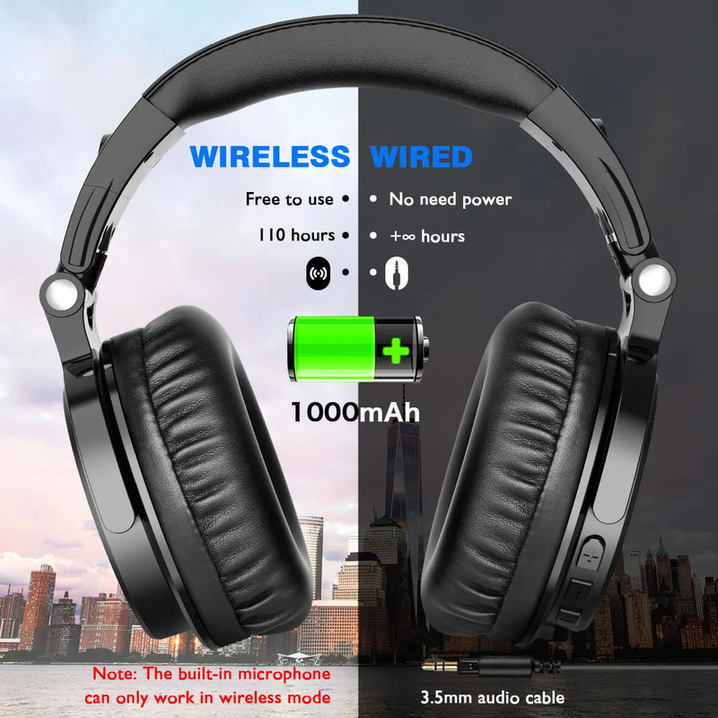 Oneodio Pro C Wireless Bluetooth 5.2 Headphones Over Ear With Microphone Hi-Res Audio Wired&Wireless Headset 110h Playtime AAC