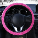 Universal 37-39cm Pink Steering Wheel Cover Warm Plush Steering Wheel Cover For Winter Anti-slip Car Accessories Interior Parts