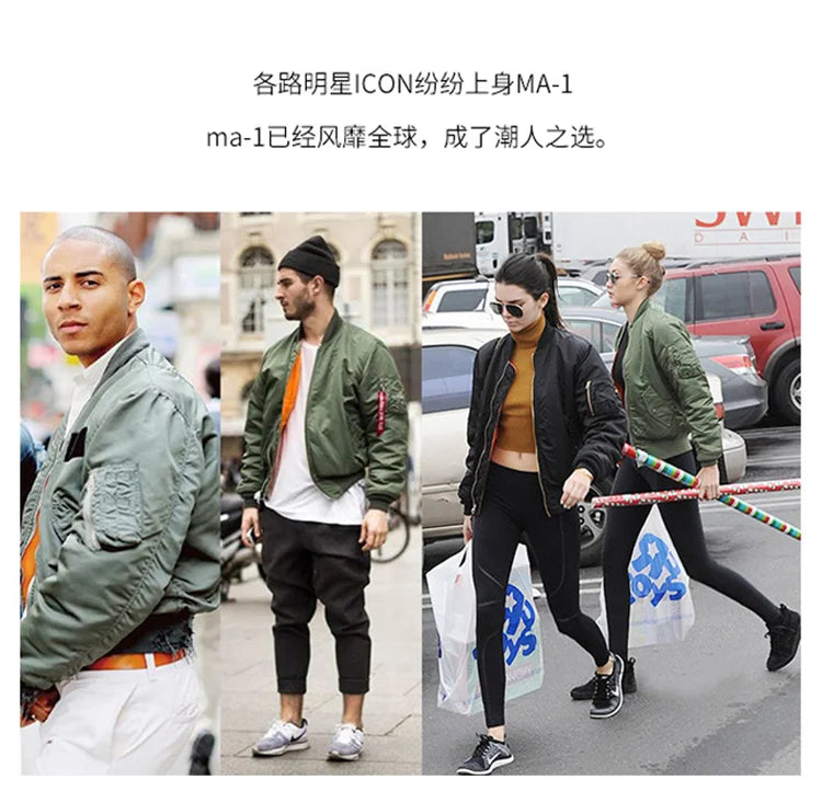 New MA1 men jacket Embroidered Outwear Pilot flight Slim fit patch jackets Autumn thin jacket And Winter warmcoat Motorcycle jac