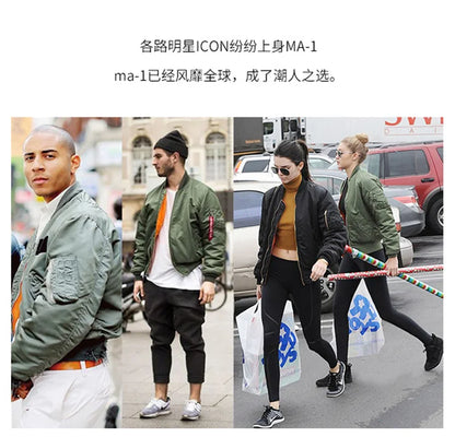 New MA1 men jacket Embroidered Outwear Pilot flight Slim fit patch jackets Autumn thin jacket And Winter warmcoat Motorcycle jac