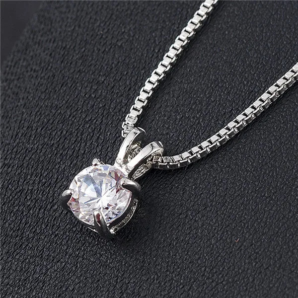 2023 Classic Wedding Crystal Color Teardrop Pendant Necklace for Women Trendy Rhinestone Collar Necklace Jewelry statement