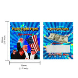 Holográfico Mylar Zip Lock Bags, Discurso da Eleição Presidencial Americana, Gráfico Engraçado Mylar Bolsas, Luta Trump 2024, 100PCs, 3.5g