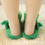 Pantuflas de invierno 2022 para hombre y mujer, con abertura en la boca, de cocodrilo, de algodón, con diseño de animal 