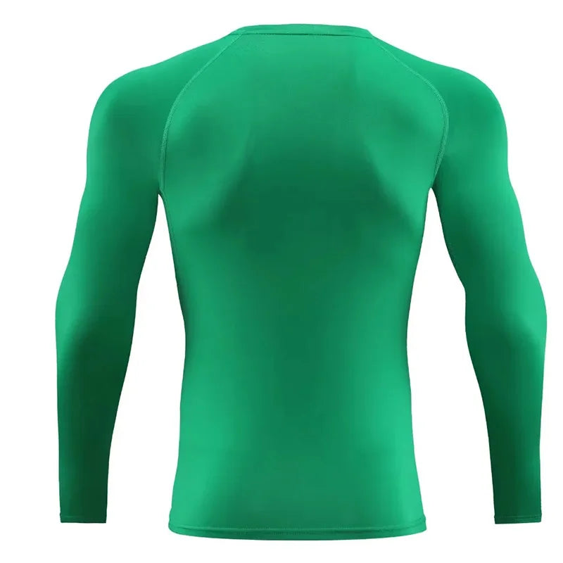 Men Long Sleeve Slim Tops Sports T-shirts Gym Fitness Compression T-shirt Running Shirt Football Outdoor Jogging Tight Quick Dry 