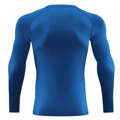 Men Long Sleeve Slim Tops Sports T-shirts Gym Fitness Compression T-shirt Running Shirt Football Outdoor Jogging Tight Quick Dry 