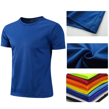 Men Women Quick Dry Short Sleeve Sport T Shirt Gym Fitness Shirts Trainer Running T-shirt Teenager Breathable Sportswear 