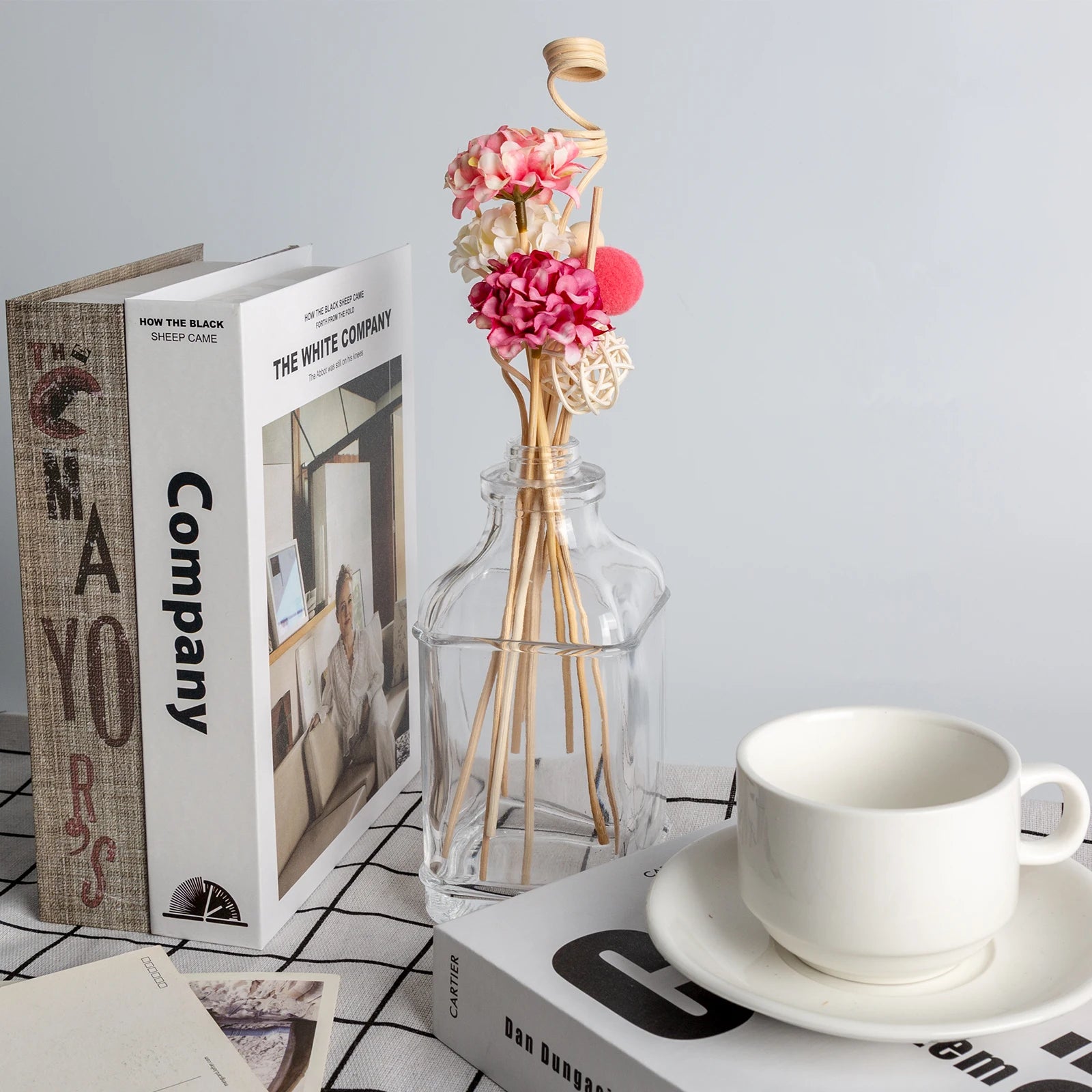 Hydrangea Flower Rattan Sticks, Reed Diffuser Stick, DIY Ornaments, Home Decor, Wireless Fragrances, Pink, New, 10pcs 